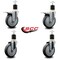 Service Caster 5'' Thermoplastic Rubber Swivel 1-7/8'' Expanding Stem Caster Set 2 Total Lock Brakes, 4PK SCC-EXTTL20S514-TPRB-2-S-2-178 - alternate 3